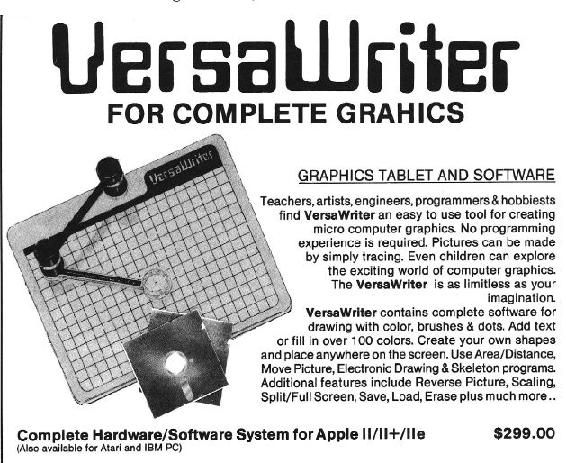 VersaWriter advertisement.