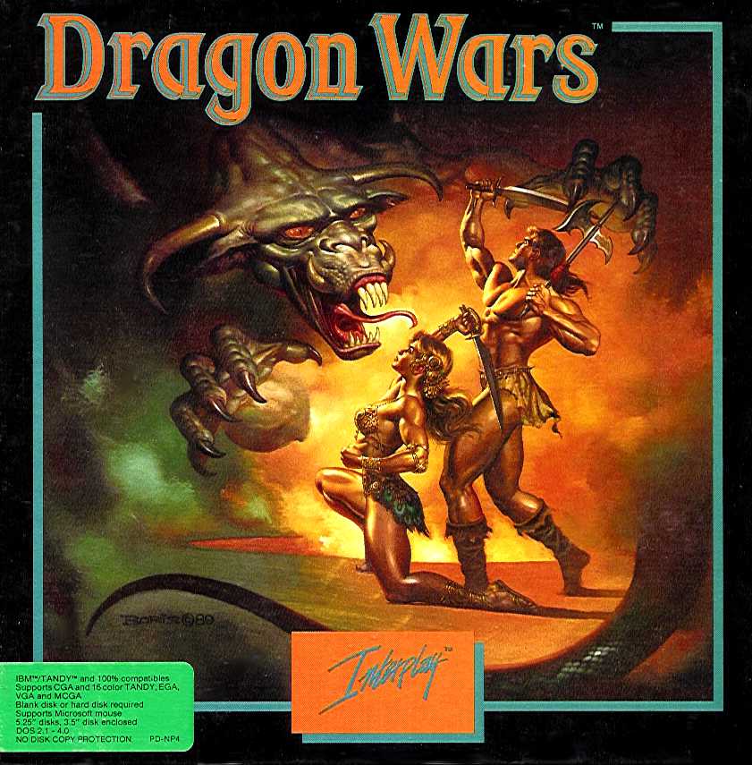 Packaging cover Dragon Wars PC DOS.